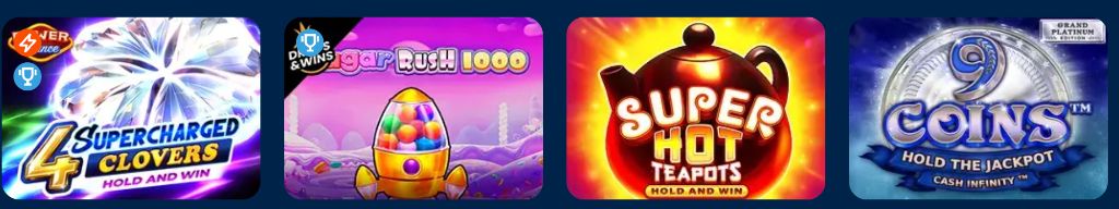 Слоты в приложении Mostbet — Sugar Rush, Super Hot Teapots, 9 Coins